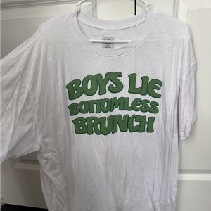 Boys Lie White Tee with Green Text